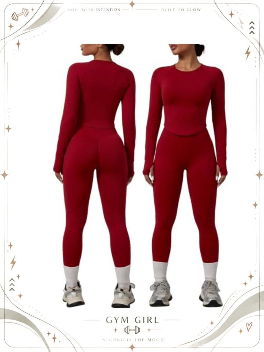 Women's 2 Piece Workout Set Seamless Nylon Crop Top Hidden Scrunch Leggings